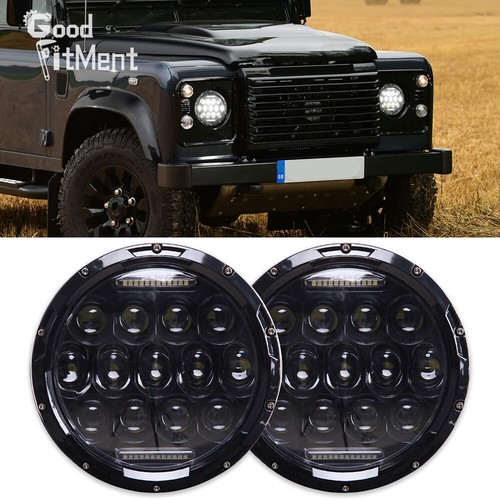 Pair led headlight 75w drl - 7",