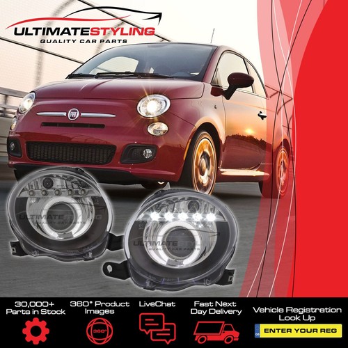 Fits fiat 500 headlights black - fits,